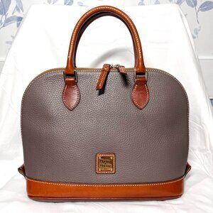 Dooney and Bourke Pebble Grain Zip Zip Satchel - Elephant Gray